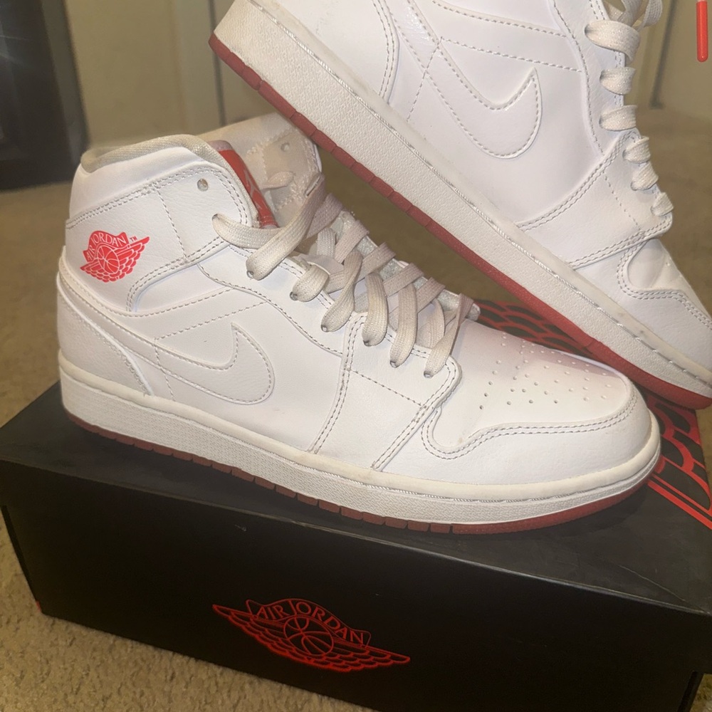 Nike Air Jordan White and Red Sneakers
